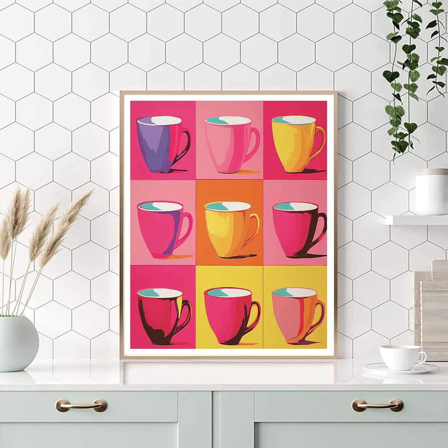 Andy Warhol Inspired Pop Coffee Cups Numbered painting kits