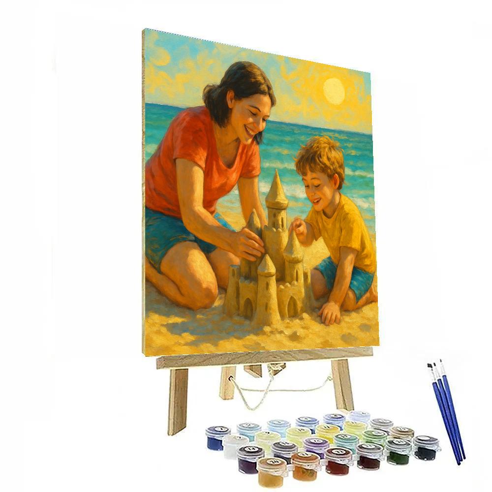 Building Sandcastles At Shore painting number kit