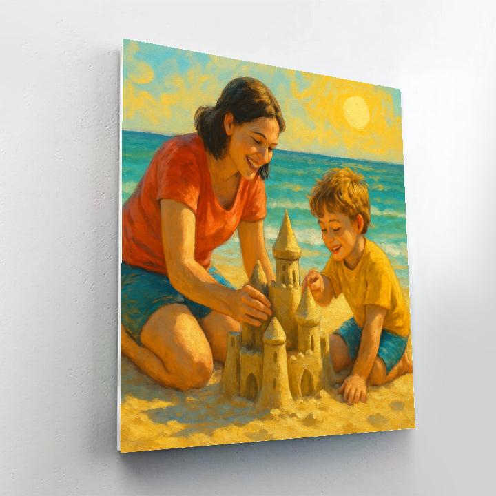 Building Sandcastles At Shore painting number kit