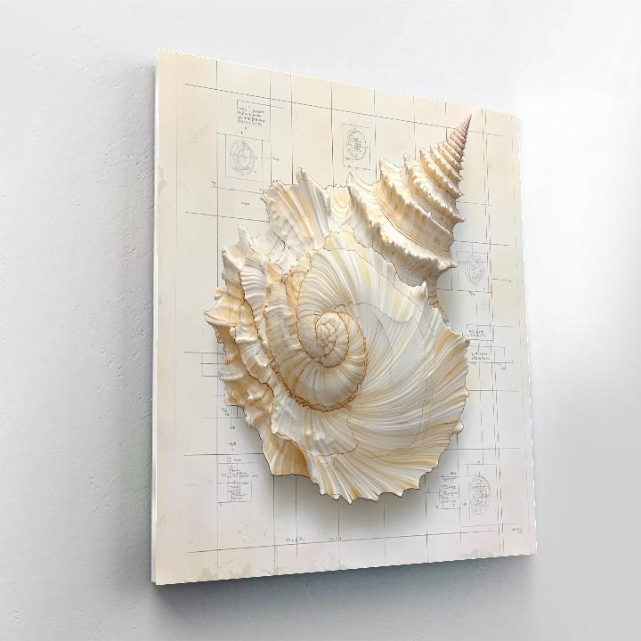 Leonardo Da Vinci Inspired Conch Geometry painting number kit