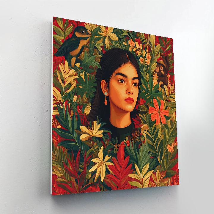 Frida Kahlo Inspired Self Garden Number painting