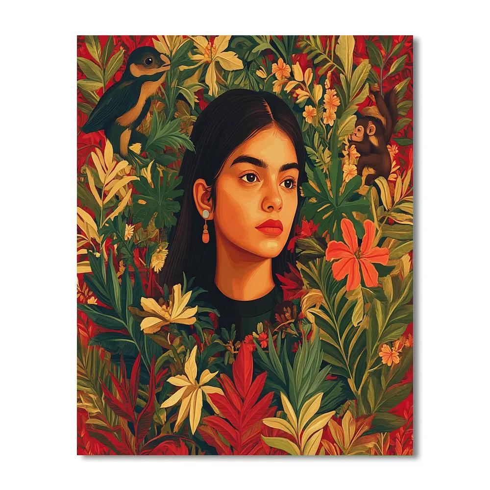 Frida Kahlo Inspired Self Garden Number painting