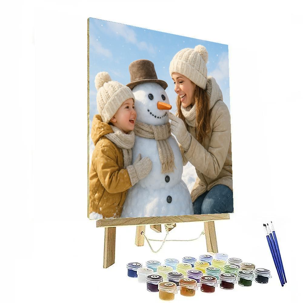 Winter Snow Play Together paint by number