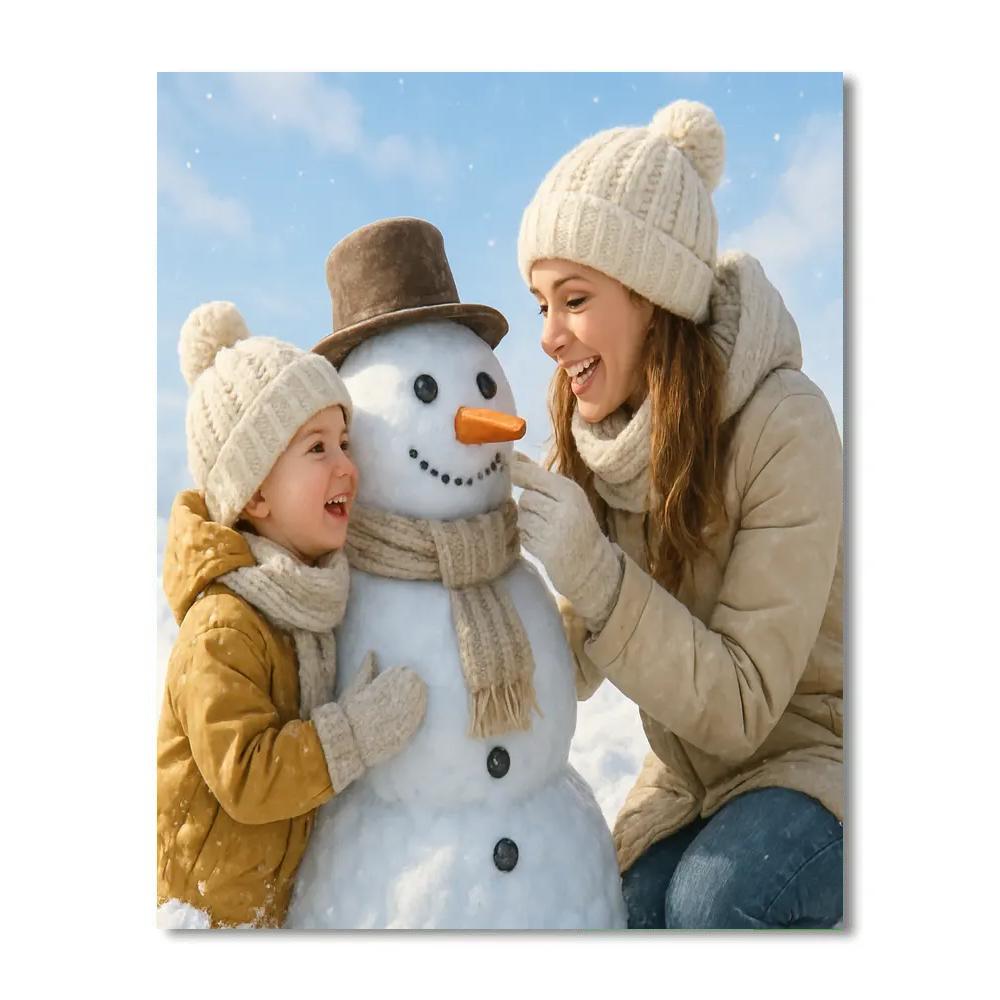 Winter Snow Play Together paint by number