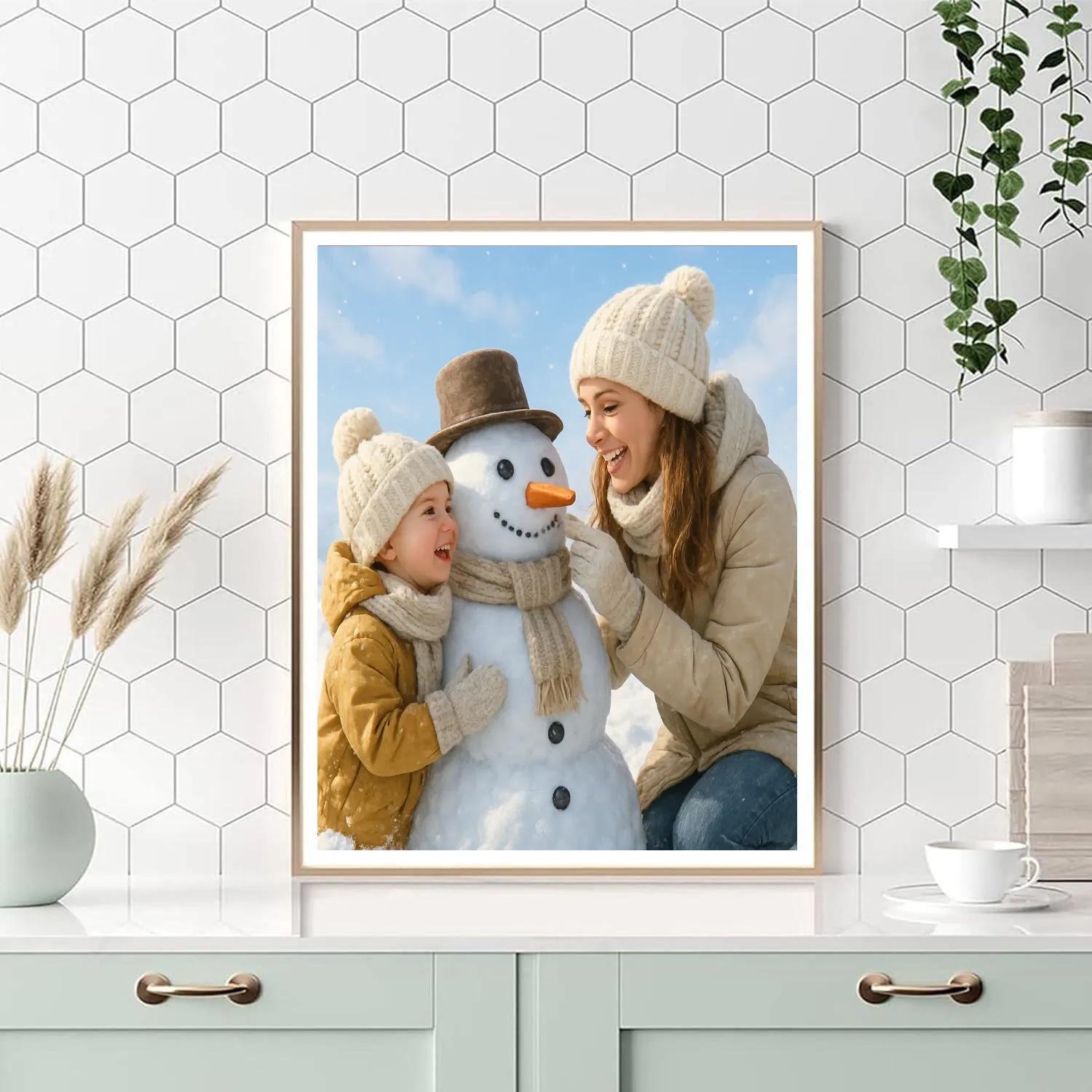 Winter Snow Play Together paint by number
