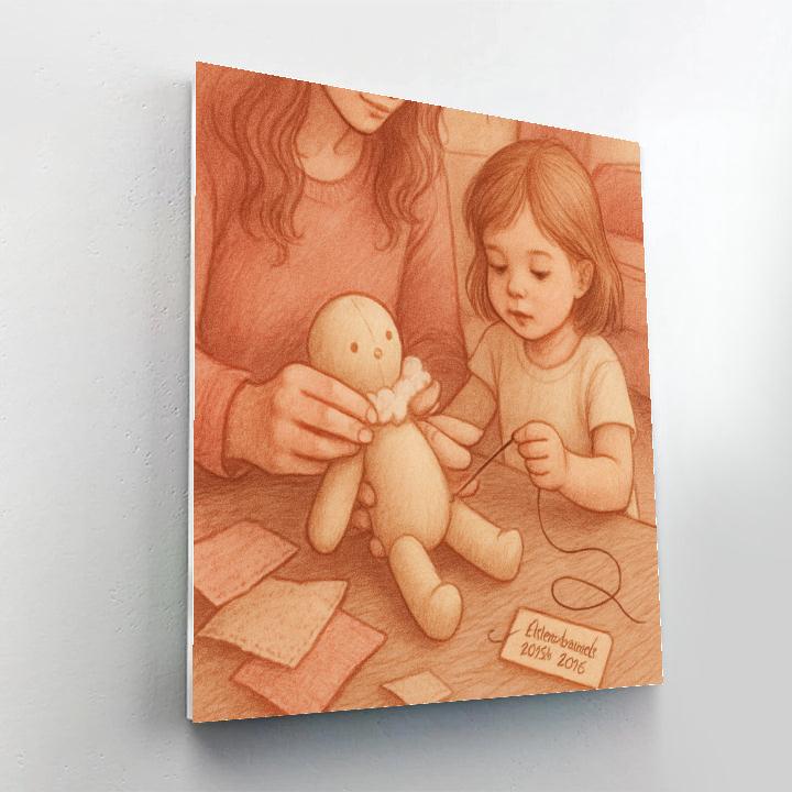 Mother And Child Sewing Doll Paint by numbers kits