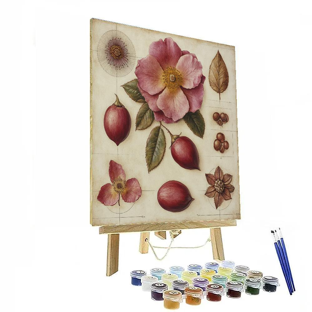 Leonardo Da Vinci Inspired Rose Seed Atlas Number painting