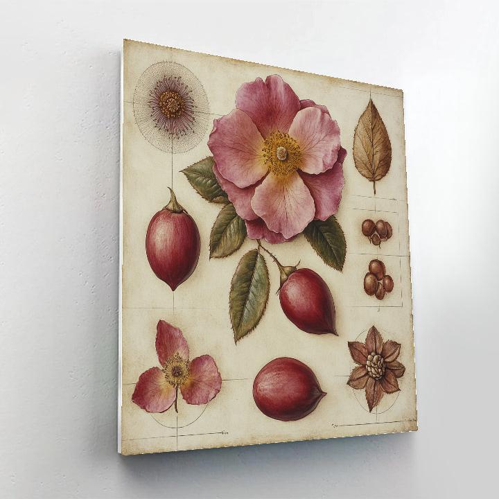 Leonardo Da Vinci Inspired Rose Seed Atlas Number painting