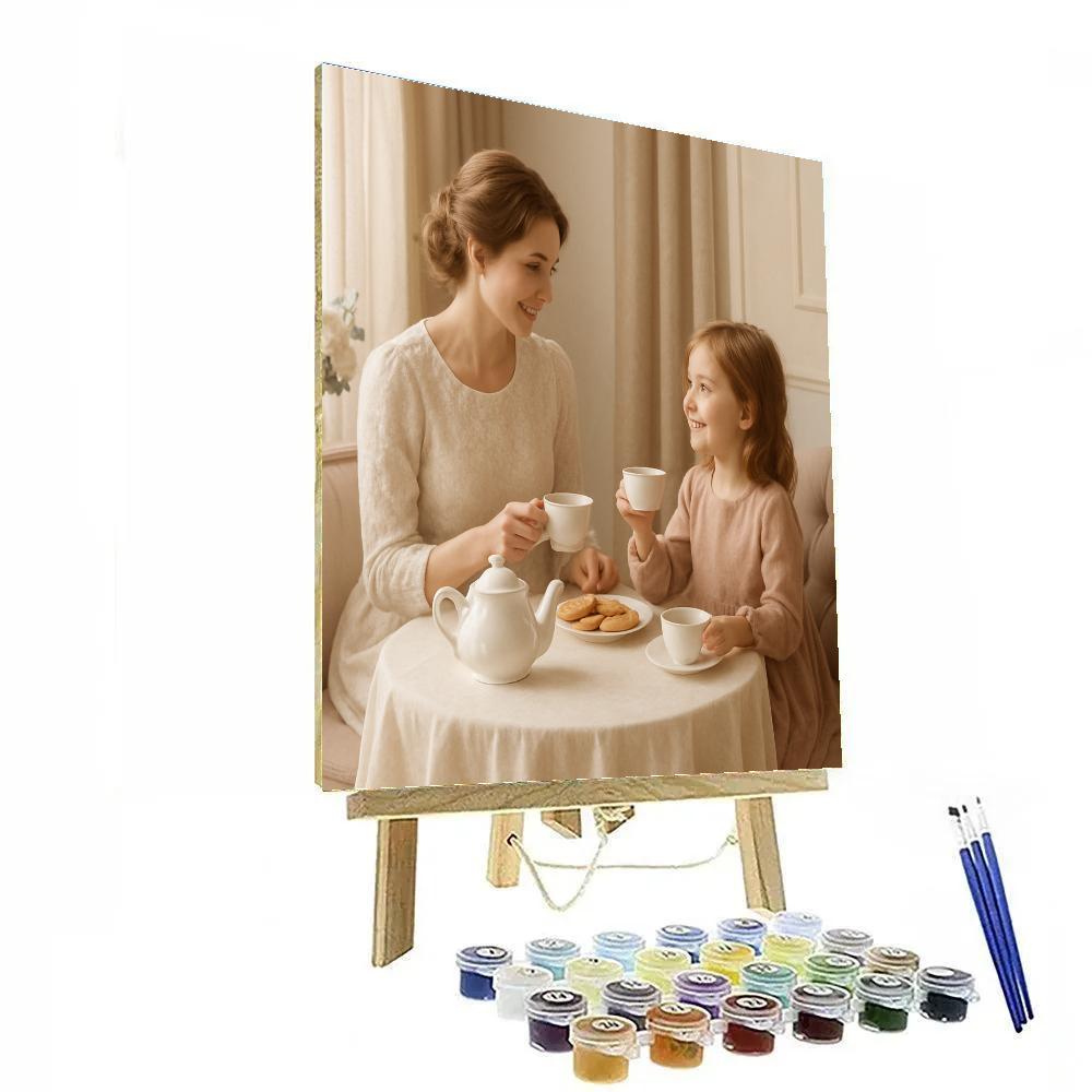 Seated Tea Time Chat Painting by numbers kit