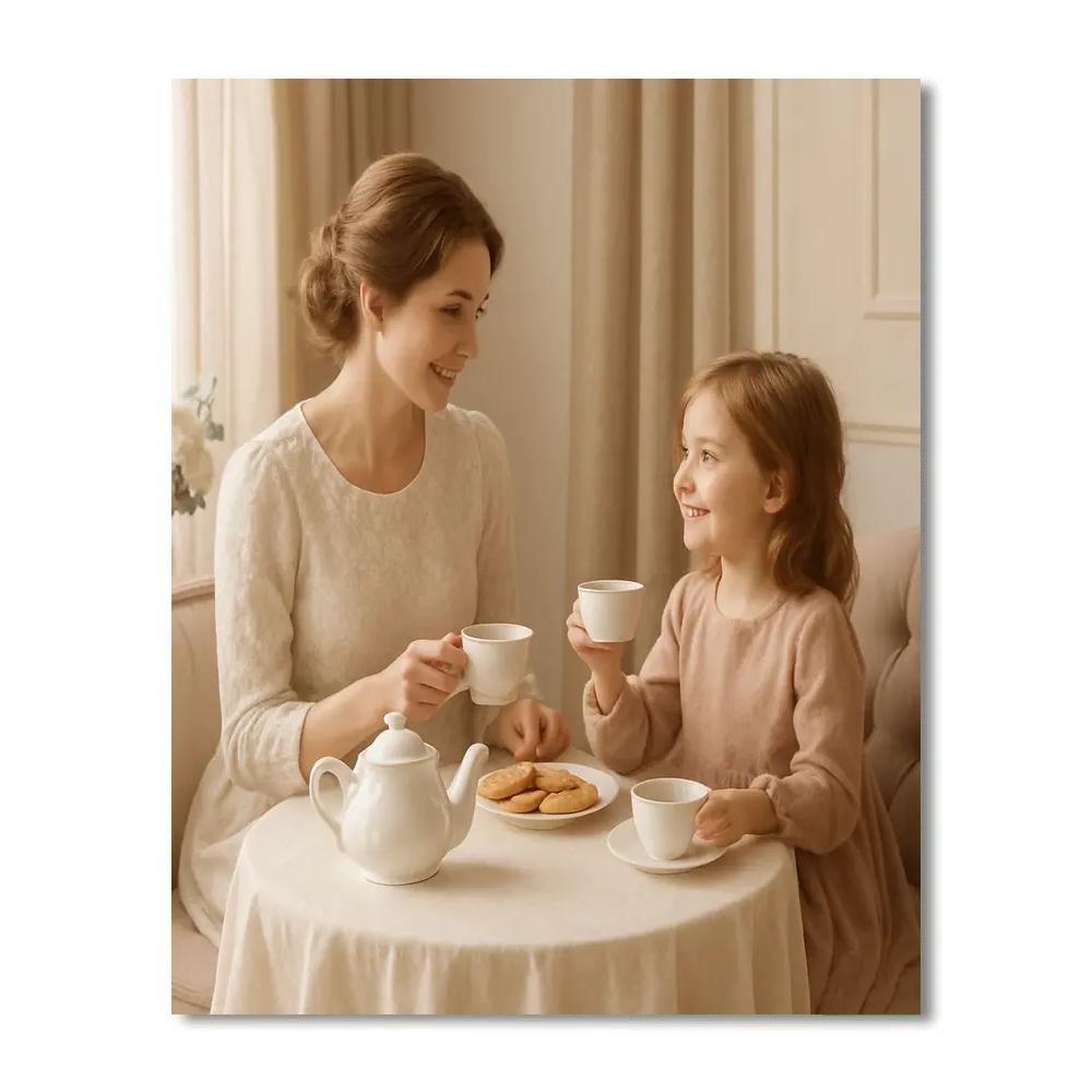 Seated Tea Time Chat Painting by numbers kit