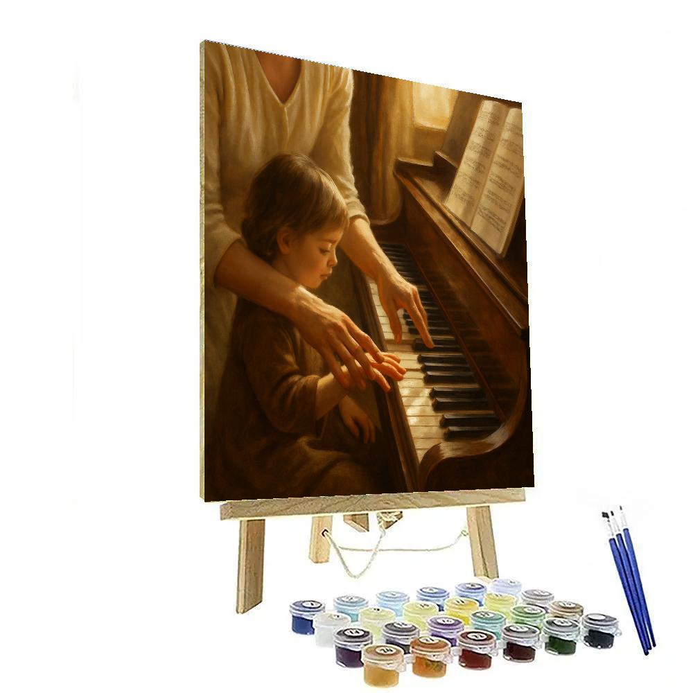 Mother And Child Piano Lesson paint by numbers