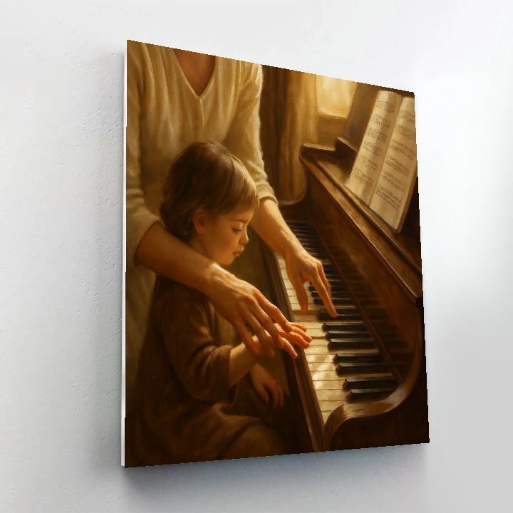 Mother And Child Piano Lesson paint by numbers