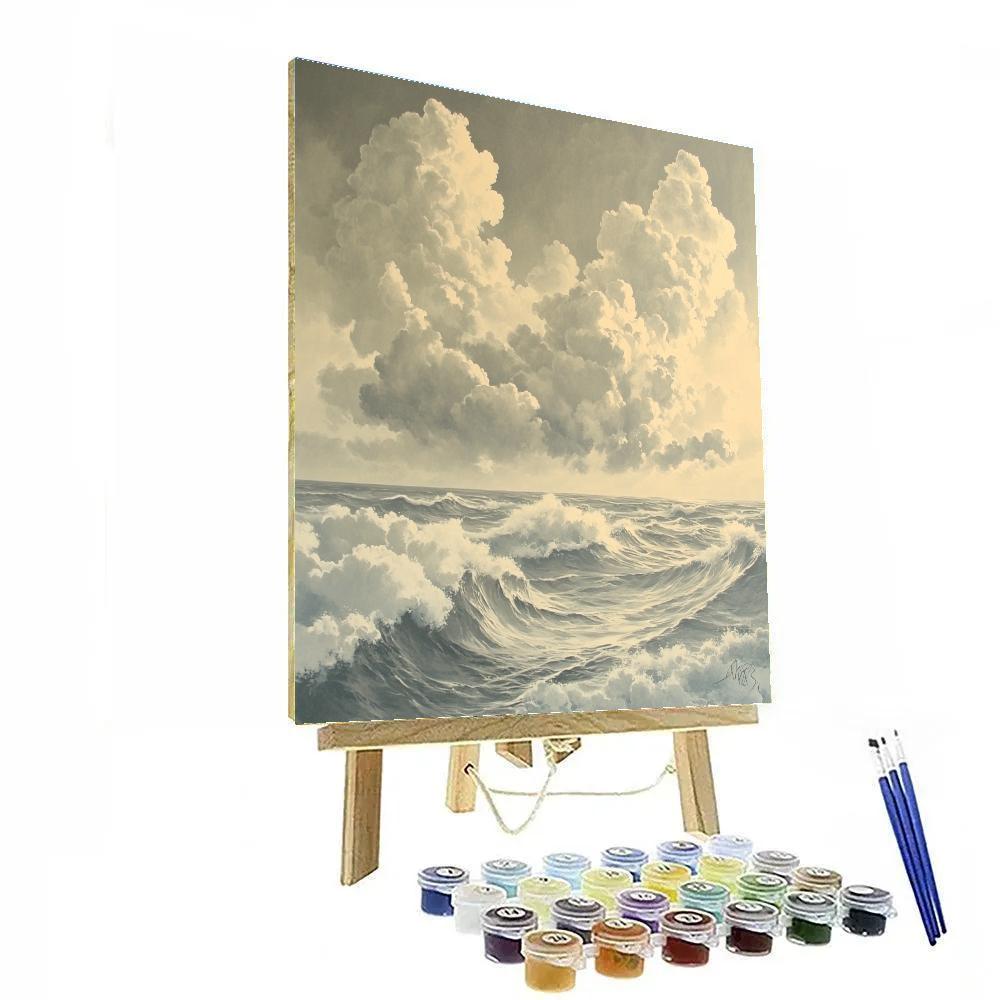 Michelangelo Inspired Cloud Waves Number painting