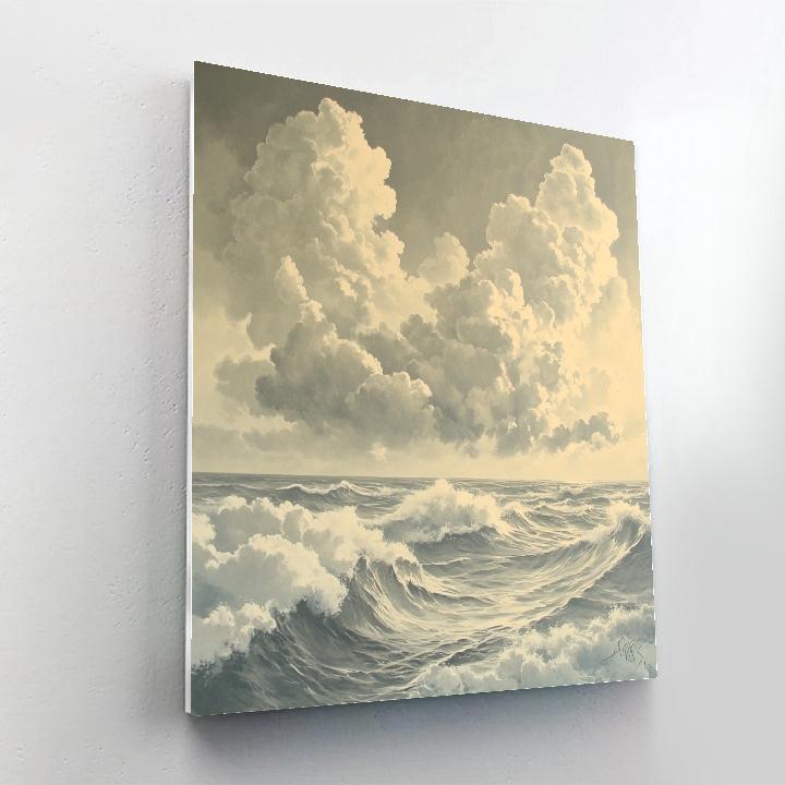 Michelangelo Inspired Cloud Waves Number painting