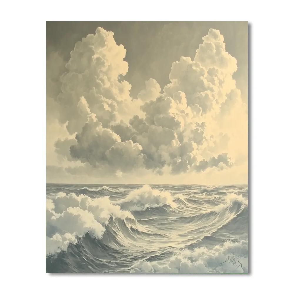Michelangelo Inspired Cloud Waves Number painting
