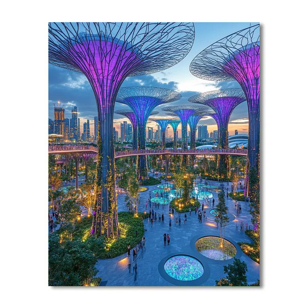 Urban Jungle Of Singapores Gardens By The Bay DIY paint by numbers