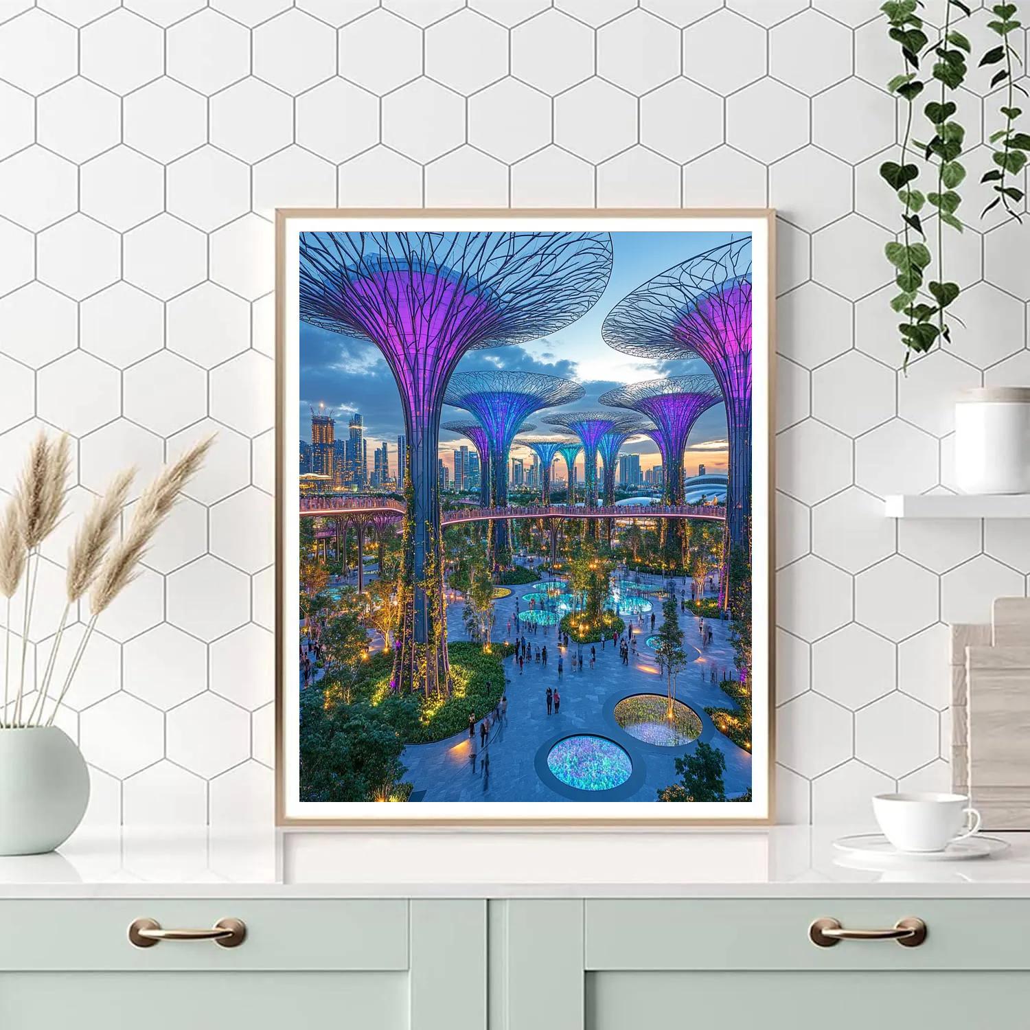 Urban Jungle Of Singapores Gardens By The Bay DIY paint by numbers