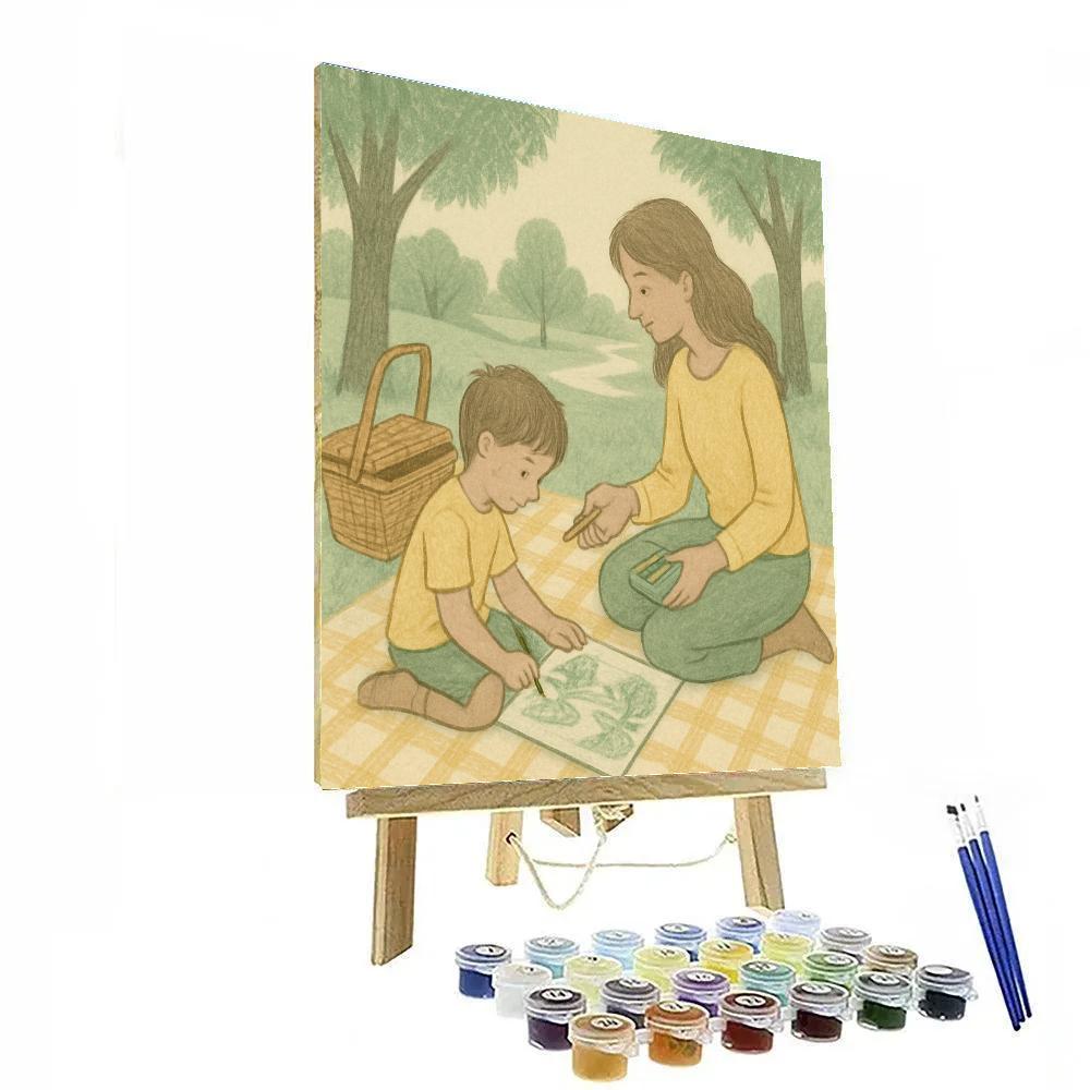 Park Sketch And Picnic Painting by numbers kit
