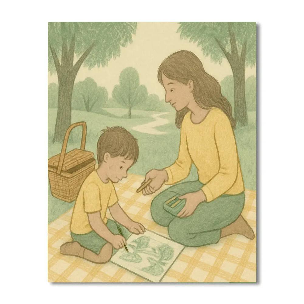 Park Sketch And Picnic Painting by numbers kit