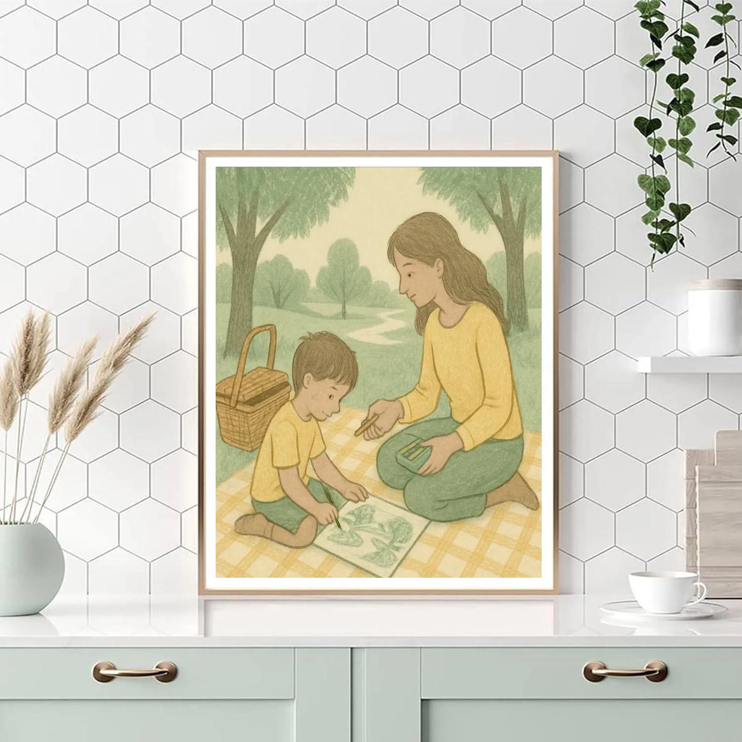 Park Sketch And Picnic Painting by numbers kit