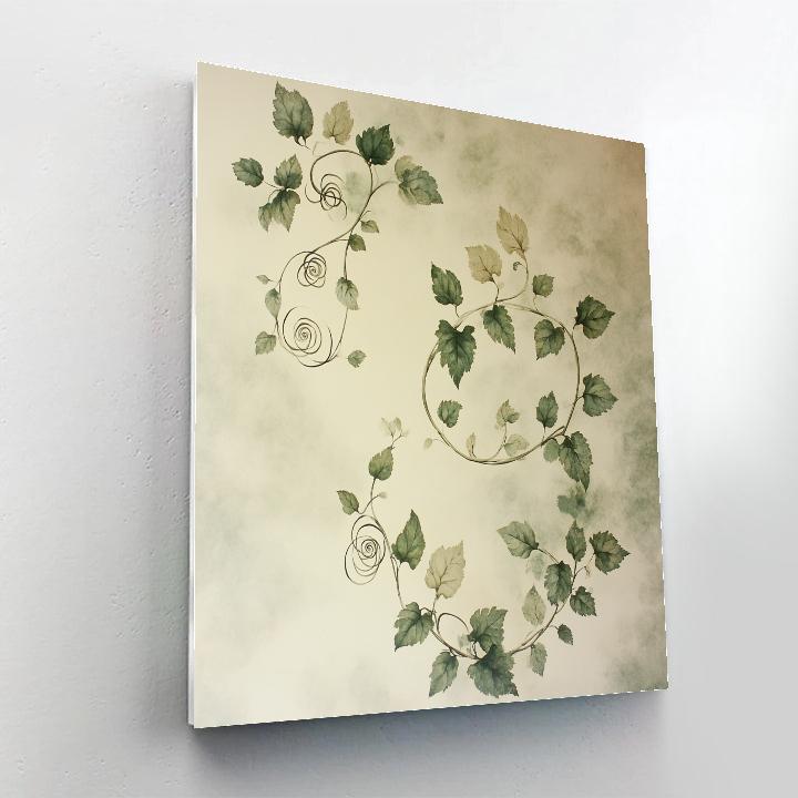 Leonardo Da Vinci Inspired Botanical Spiral Vines painting number kit