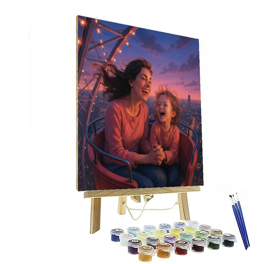 Mother And Child On Ferris Wheel paint by numbers