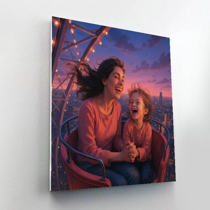 Mother And Child On Ferris Wheel paint by numbers