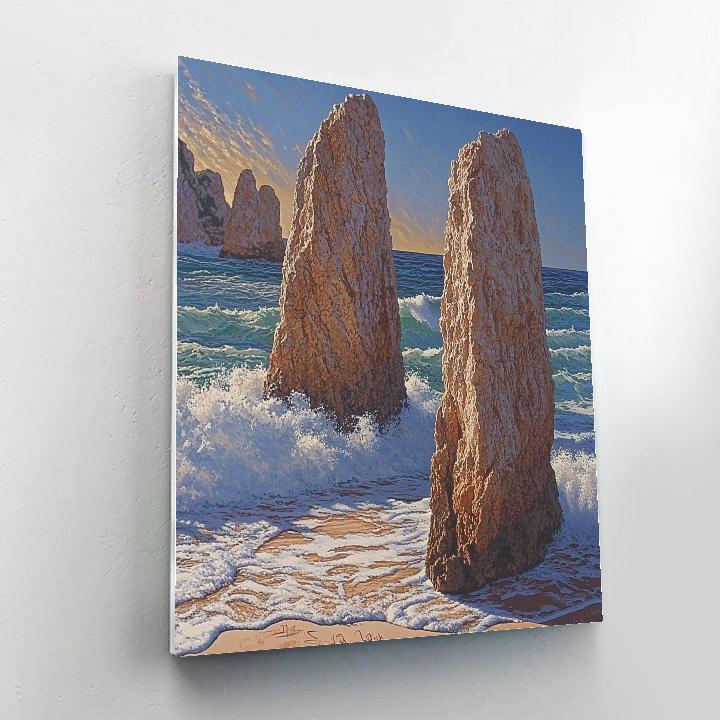 Michelangelo Inspired Seaside Monoliths Painting by numbers kit