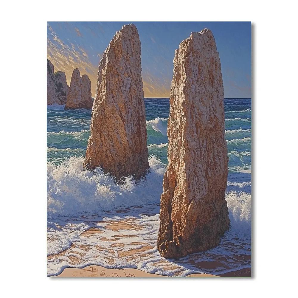 Michelangelo Inspired Seaside Monoliths Painting by numbers kit