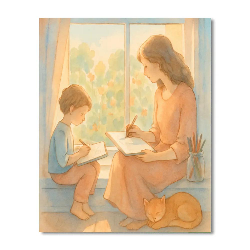 Morning Window Sketch Painting by numbers kit
