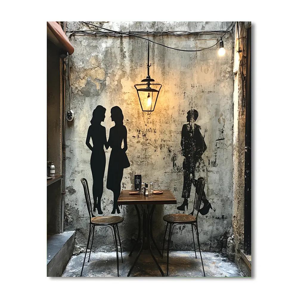 Banksy Inspired Street Cafe Numbered painting kits