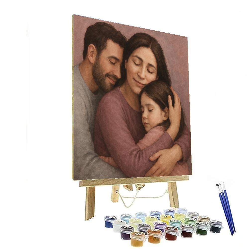 Family Hug Circle paint by numbers