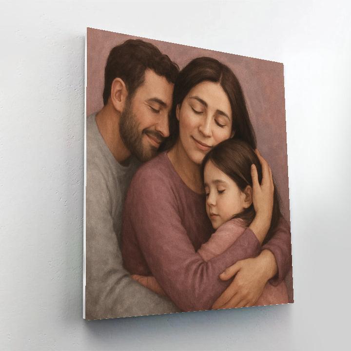Family Hug Circle paint by numbers