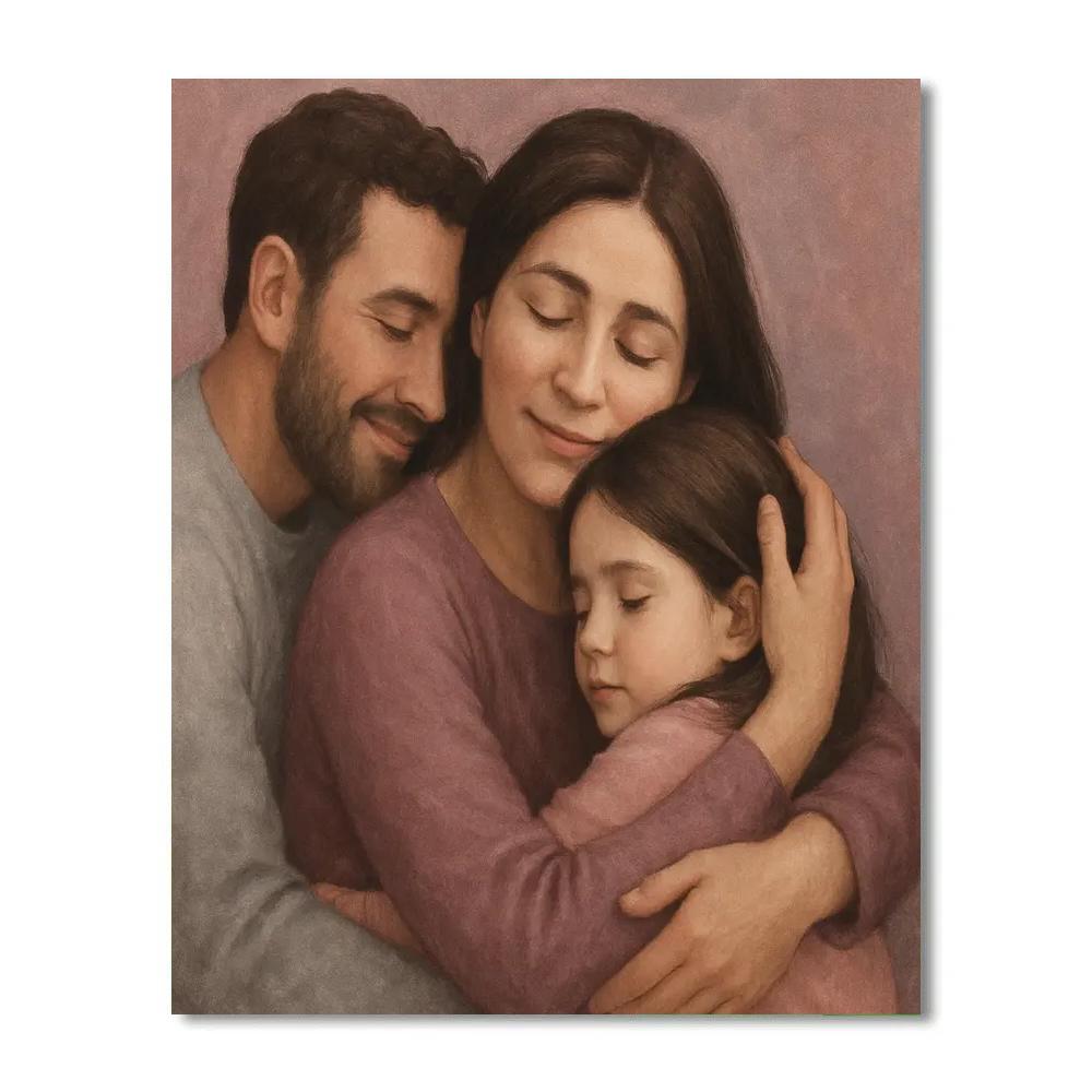 Family Hug Circle paint by numbers