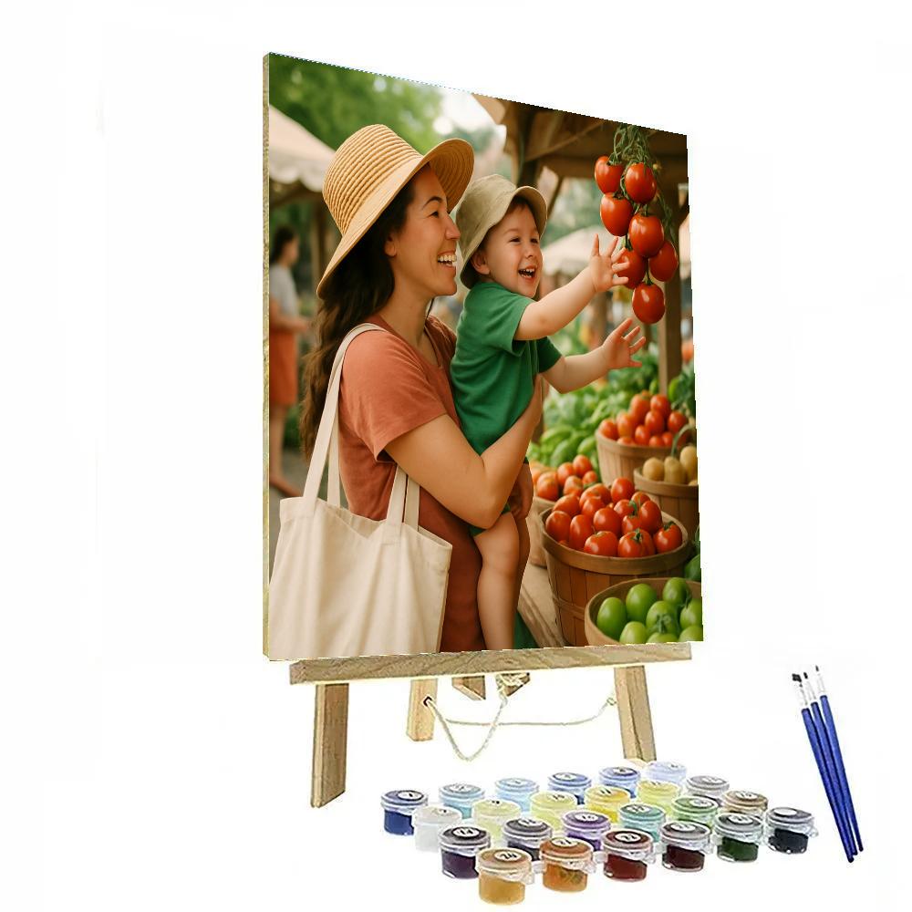 Mother And Child Farmers Stand Number painting