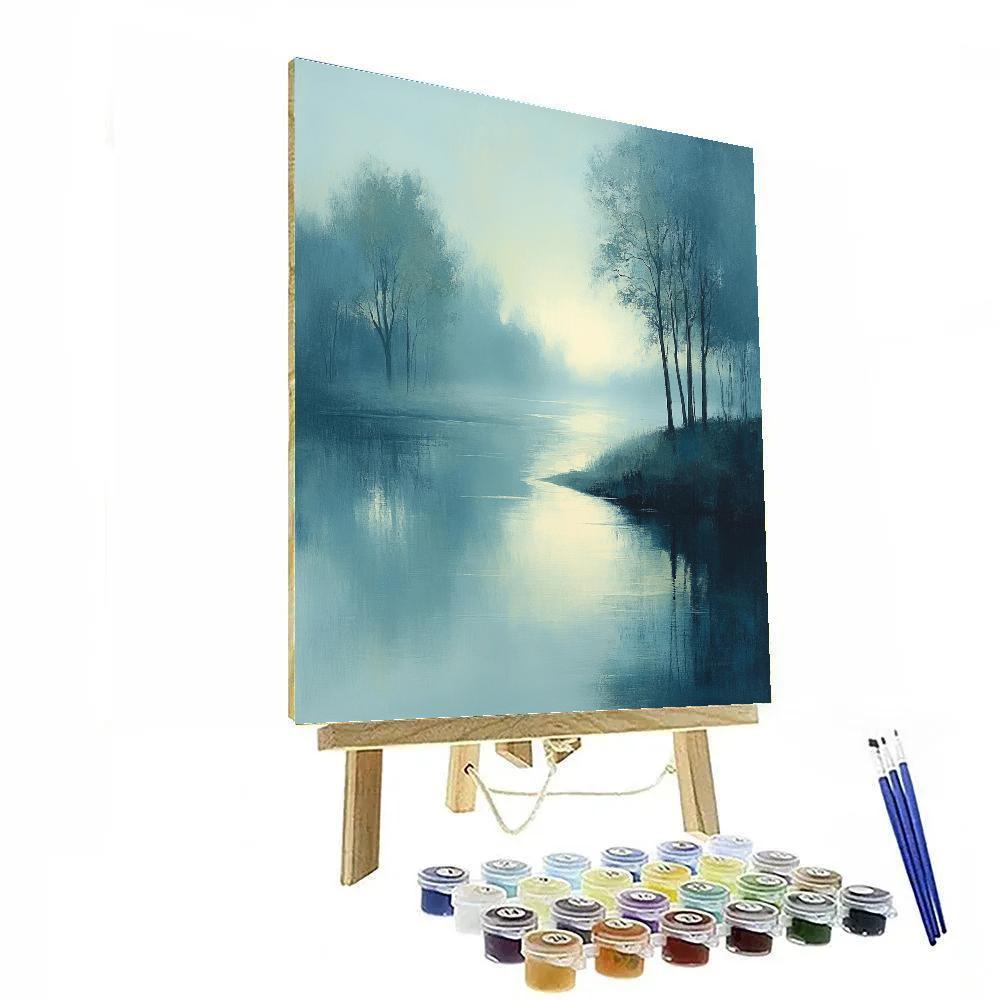 Claude Monet Inspired Foggy Riverbank paint by number