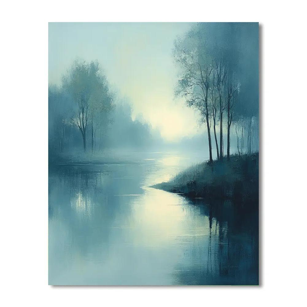 Claude Monet Inspired Foggy Riverbank paint by number