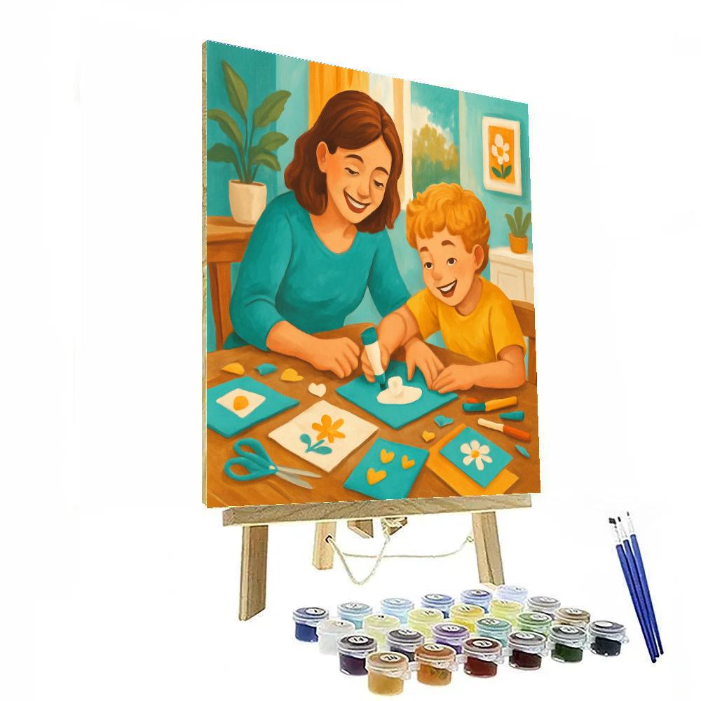 Crafting Together At Table Numbered painting kits