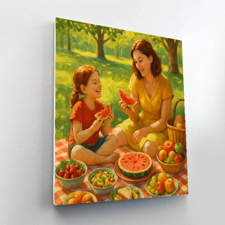 Mother And Child Picnic Feast paint by numbers