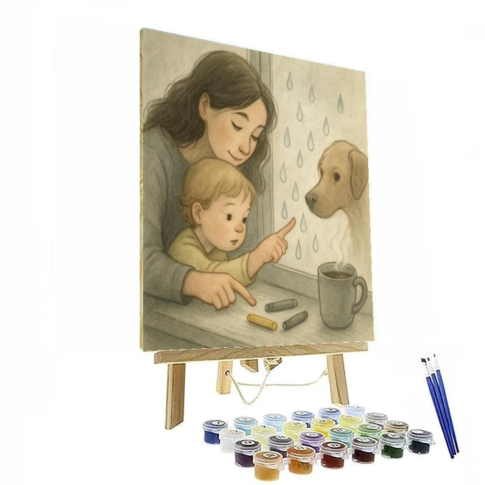 Rainy Window Drawing paint by number