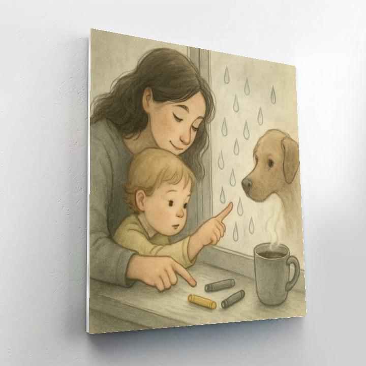 Rainy Window Drawing paint by number