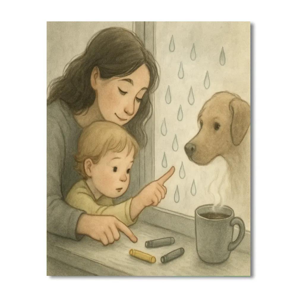 Rainy Window Drawing paint by number