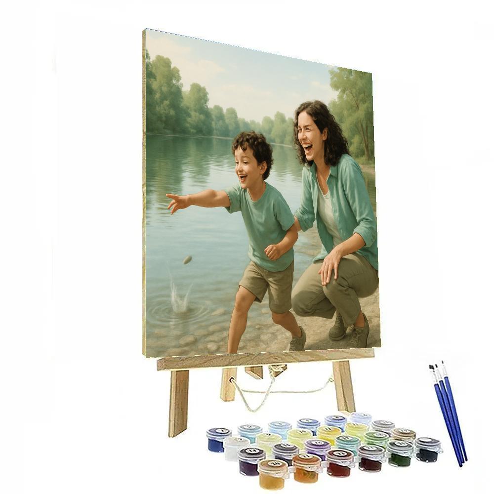 Skipping Stones By The Lake Paint by numbers art