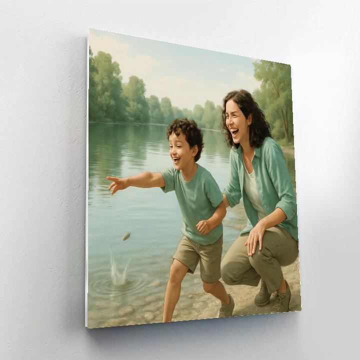 Skipping Stones By The Lake Paint by numbers art