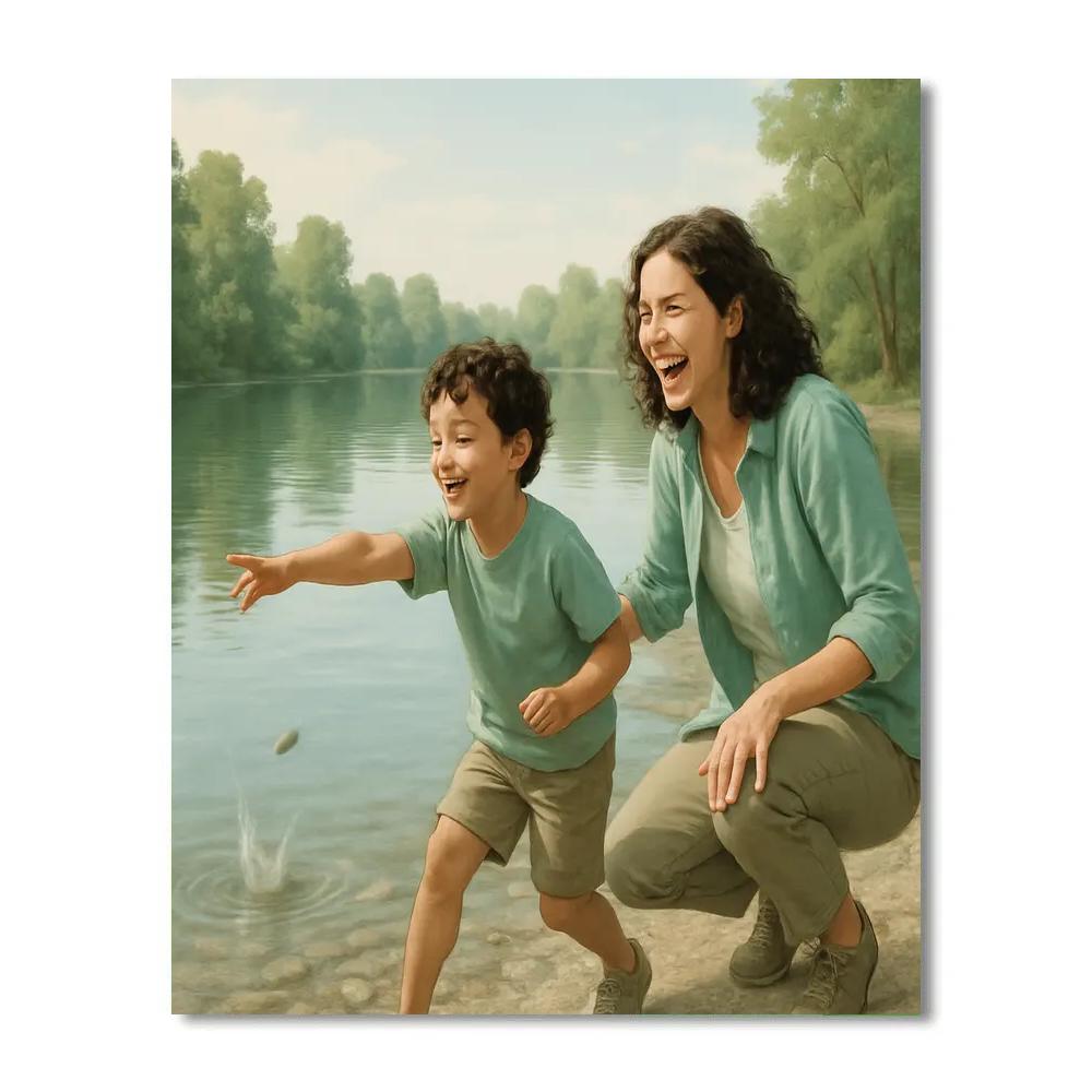 Skipping Stones By The Lake Paint by numbers art