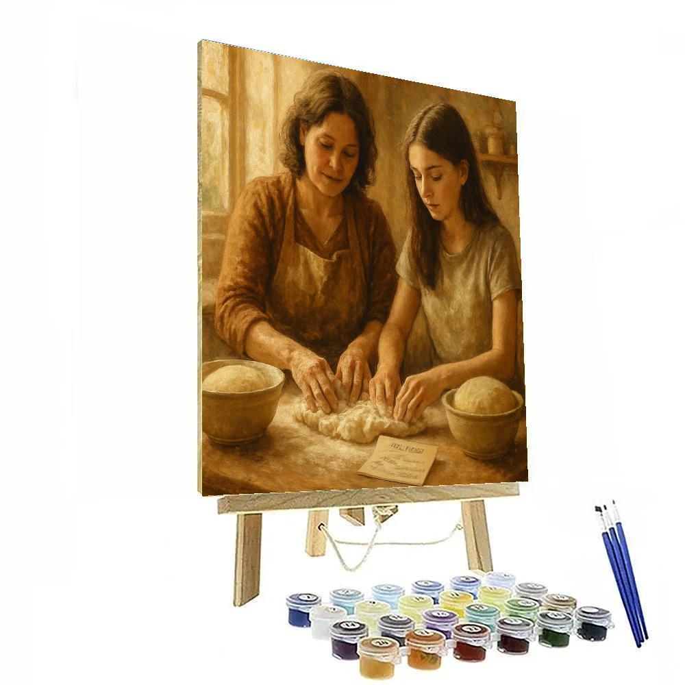 Mother And Teen Baking Bread Painting by numbers kit