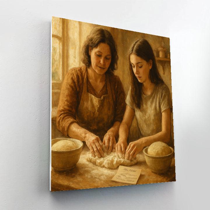 Mother And Teen Baking Bread Painting by numbers kit