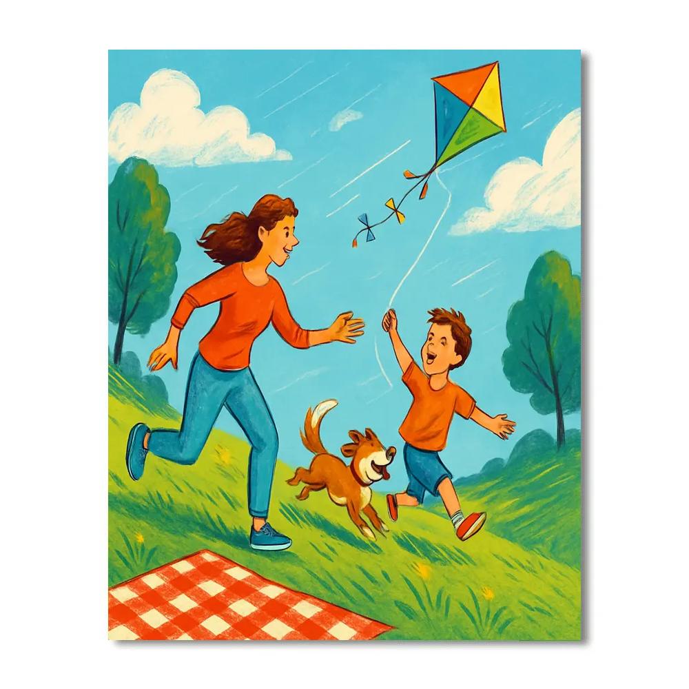 Park Kite Lessons paint by numbers