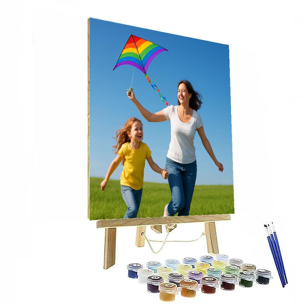 Colorful Kite Flying Together Number painting