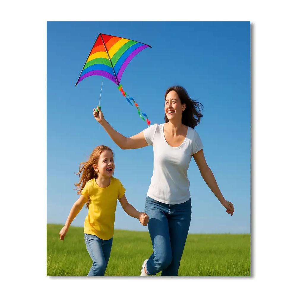 Colorful Kite Flying Together Number painting